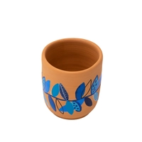 Hand-Painted Earthen Pottery Cup - Blue