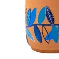 Hand-Painted Earthen Pottery Cup - Blue