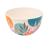 White Pottery Bowl with Colorful Hand Paintings - Multiple Sizes - Large