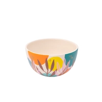 White Pottery Bowl with Colorful Hand Paintings - Multiple Sizes - Large