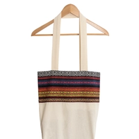 Beige Tote Bag with Bedouin-Inspired Patterns - Multiple Patterns - Pattern 1