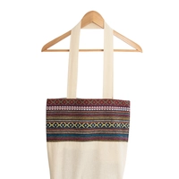 Beige Tote Bag with Bedouin-Inspired Patterns - Multiple Patterns - Pattern 1