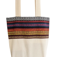 Beige Tote Bag with Bedouin-Inspired Patterns - Multiple Patterns - Pattern 1