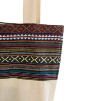 Beige Tote Bag with Bedouin-Inspired Patterns - Multiple Patterns - Pattern 1