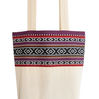 Beige Tote Bag with Bedouin-Inspired Patterns - Multiple Patterns - Pattern 1