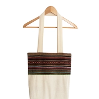 Beige Tote Bag with Bedouin-Inspired Patterns - Multiple Patterns - Pattern 1