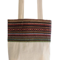 Beige Tote Bag with Bedouin-Inspired Patterns - Multiple Patterns - Pattern 1