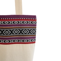 Beige Tote Bag with Bedouin-Inspired Patterns - Multiple Patterns - Pattern 1