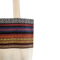 Beige Tote Bag with Bedouin-Inspired Patterns - Multiple Patterns - Pattern 1