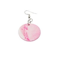 Round Pink Polymer Clay Earrings