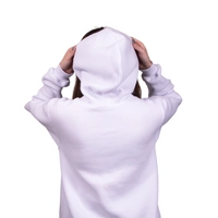 White Hoodie with Red Heart Hand Embroidery