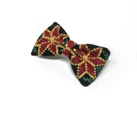 Hair Clip with Peasant Embroidery - Different Colors - Black