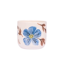 Handmade Clay Mug with Floral Paintings - Pink