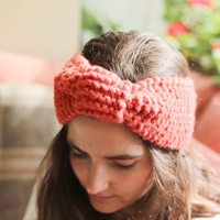 Knitted Headband - Orange