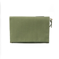 Unisex Wallet and Passport Cover with Hand Embroideries - Olive Green