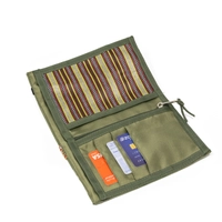 Unisex Wallet and Passport Cover with Hand Embroideries - Olive Green