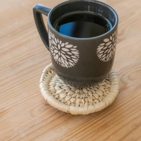 Handmade Beige Straw Coaster 