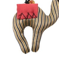 Decorative Stuffed Camel Made of Yellow Fabric with Bedouin Motifs - Red Saddle