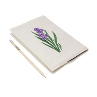 Notebook Cover with Hand-embroidery of the Black Iris