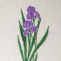 Notebook Cover with Hand-embroidery of the Black Iris