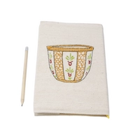 Handmade Notebook Cover with Peasant embroidery- Coffee Cup