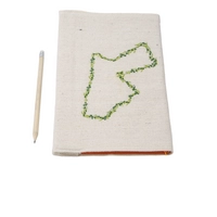 Handmade Notebook Cover with Jordan Map Embroidery 