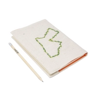 Handmade Notebook Cover with Jordan Map Embroidery 