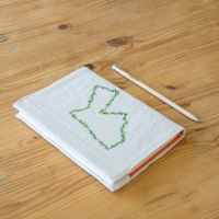 Handmade Notebook Cover with Jordan Map Embroidery 