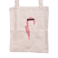 Handmade Canvas Tote Bag  with Jordanian Red Shemagh Embroidery