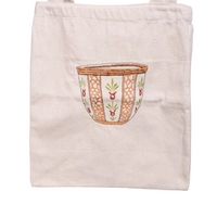 Handmade Tote Bag with Arabian Coffee Cup Embriodery