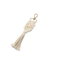 Handmade Macrame Keychain in Beige Color