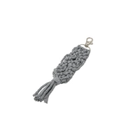 Handmade Macrame Keychain in Gray Color