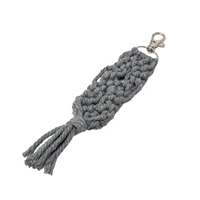 Handmade Macrame Keychain in Gray Color