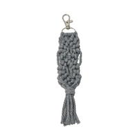 Handmade Macrame Keychain in Gray Color