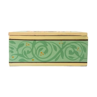 Luxurious Handcrafted Wooden Box with Floral Design to Keep Your Accessories - Beige