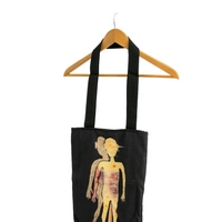 Handmade Black Tote Bag with Expressive Art Design