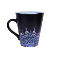 Blue Mug Adorned with Mandala Art 