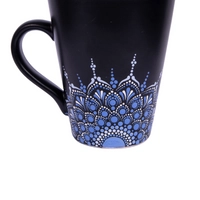 Blue Mug Adorned with Mandala Art 