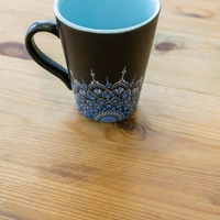 Blue Mug Adorned with Mandala Art 