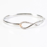 Silver Bangle with Infinity Design