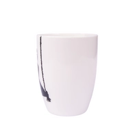 White Ceramic Mug with Hand-drawn Silhouette of a Mother and Son