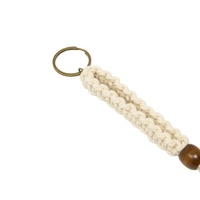 Handmade Beige Macrame Keychain