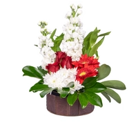 Red and White Natural Bouquet of Flowers