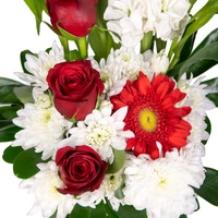 Elegant Flower Bouquet - Red and White Flowers