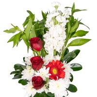 Elegant Flower Bouquet - Red and White Flowers