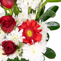 Elegant Flower Bouquet - Red and White Flowers