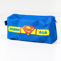 Multi-Use Navy Superhero Pencil Case Decorated with The Word ''Courage''