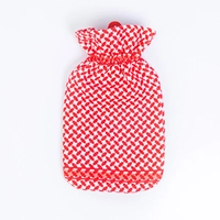  Jordanian "Smagh" Hot Water Bag for Ultimate Comfort - Red and White Pattern