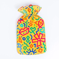 Winter Essentials: Yellow Fabric Hot Water Bag with Colorful Patterns