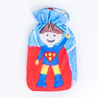 Hot Water Bag with a Hand-Painted Superhero Theme for Boys